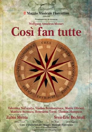 Mehta, Maggio, Mozart, un trinomio vincente: un Così fan tutte all'insegna della grazia e della galanteria, scenica e musicale.